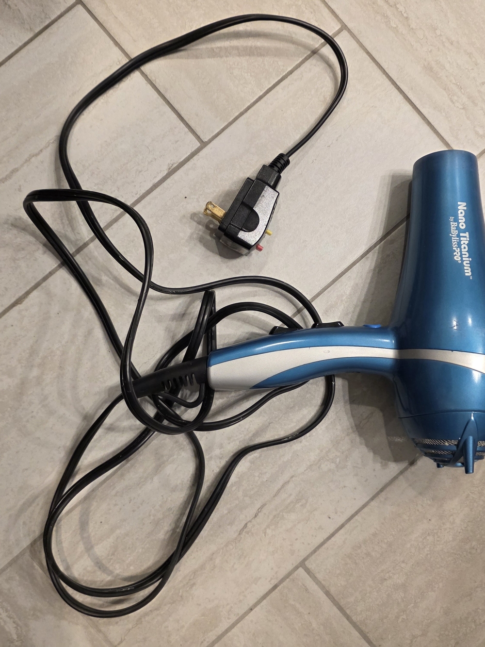 Nano Titanium Blue Hair Dryer with Ergonomic Handle